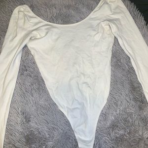 white long sleeve body suit